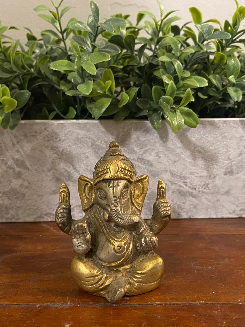 Brass Ganesha Statue - Gold Finish